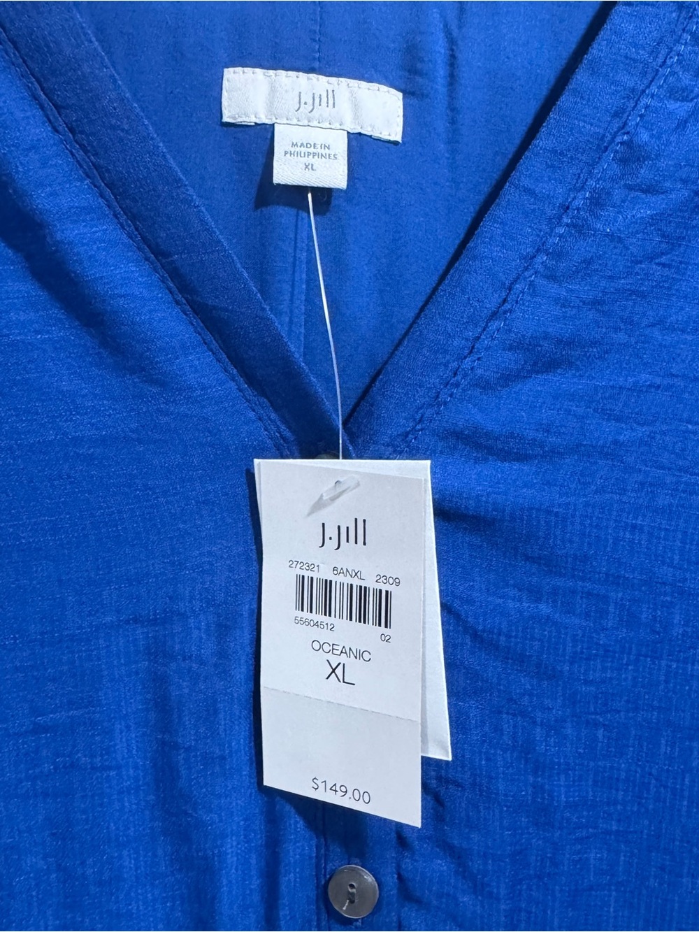 J. Jill Oceanic Blue Men's Button-Front Shirt